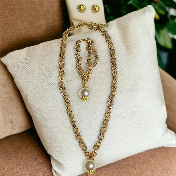 🆕️ Turkish Handmade 24K Gold Plated Brass Artisanal Fine Statement Jewelry Set - Picture 10 of 15